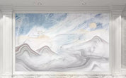 3D Blue Mountains River Sun Wall Mural Wallpaper 641- Jess Art Decoration