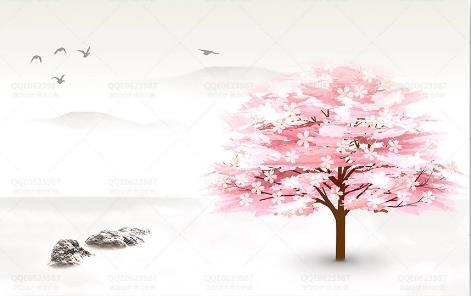 3D Peach Blossom Cherry blossoms Wall Mural Wallpaper 616- Jess Art Decoration