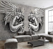 3D Black Angel Wall Mural Wallpaper 498- Jess Art Decoration