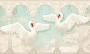 3D Roman Column Swan Wall Mural Wallpaper 252- Jess Art Decoration