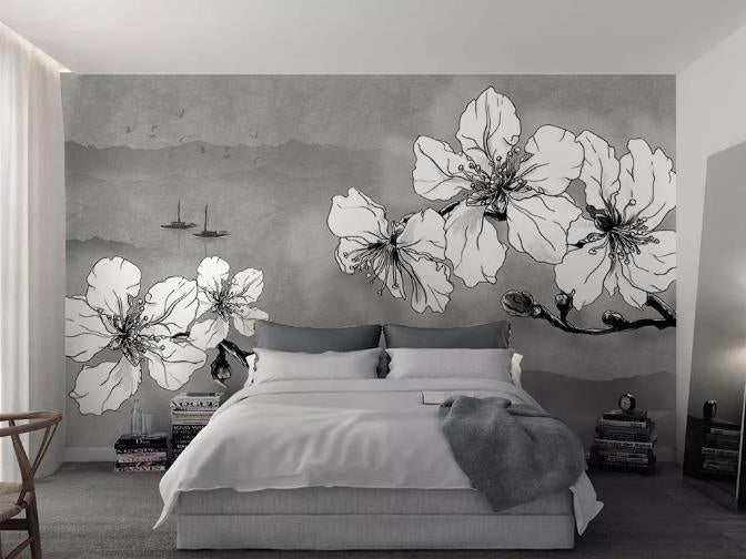 3D Black Plum Blossom Wall Mural Wallpaper 324- Jess Art Decoration
