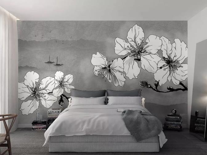 3D Black Plum Blossom Wall Mural Wallpaper 324- Jess Art Decoration