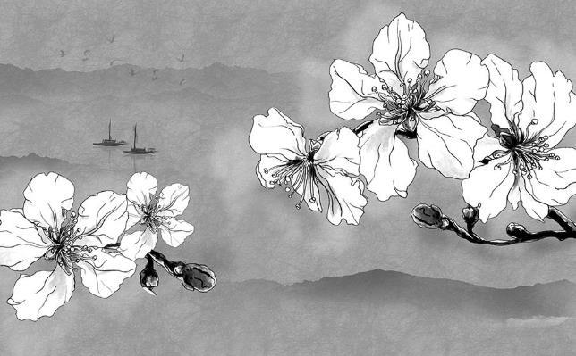 3D Black Plum Blossom Wall Mural Wallpaper 324- Jess Art Decoration