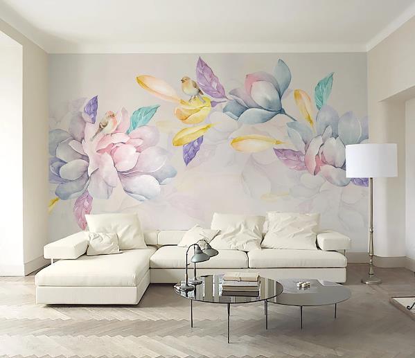 3D Watercolor Magnolia Bird Wall Mural Wallpaper 45- Jess Art Decoration