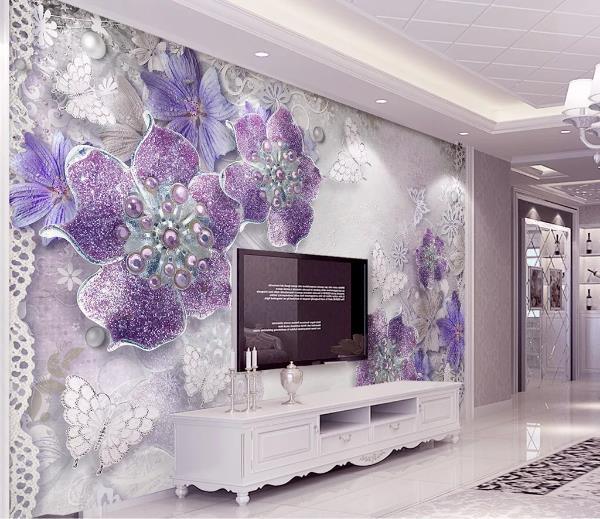 3D Purple Floral Butterfly Wall Mural Wallpaper 70- Jess Art Decoration