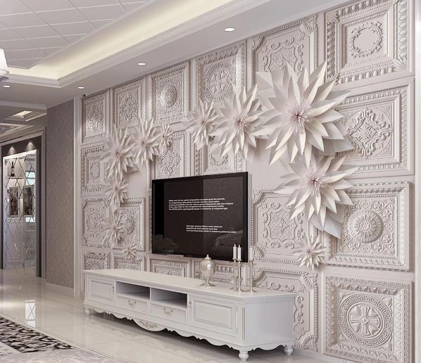 3D Relief Lattice Floral Plaster Wall Mural Wallpaper 63- Jess Art Decoration