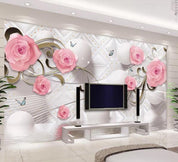 3D Rose Ball Wall Mural Wallpaper 871- Jess Art Decoration