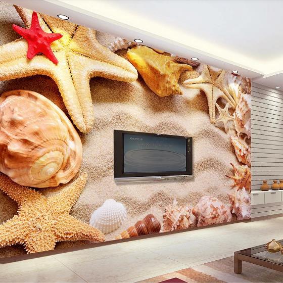 3D Starfish Conch Beach Wall Mural Wallpaper 826- Jess Art Decoration