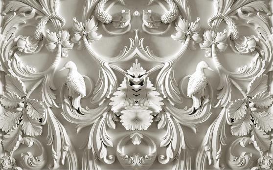 3D Relief Plants Bird Wall Mural Wallpaper 865- Jess Art Decoration