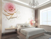 3D Pink Rose Wall Mural Wallpaper 818- Jess Art Decoration