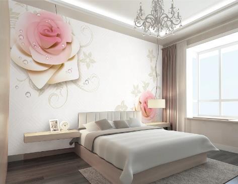 3D Pink Rose Wall Mural Wallpaper 818- Jess Art Decoration