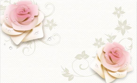 3D Pink Rose Wall Mural Wallpaper 818- Jess Art Decoration