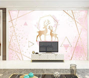 3D Pink Geometric Elk Wall Mural Wallpaper 913- Jess Art Decoration