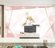 3D Pink Flamingo Marble Wall Mural Wallpaper 926- Jess Art Decoration