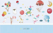 3D Animal Balloon Rabbit Deer Elephant Child Wall Mural Wallpaper 999- Jess Art Decoration