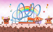3D Playground Roller Coaster Carousel Wall Mural Wallpaper 1016- Jess Art Decoration