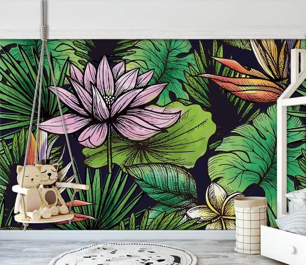 3D Lotus Leaves Wall Mural Wallpaper 1020- Jess Art Decoration