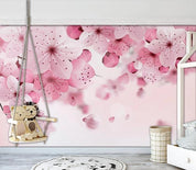 3D Pink Cherry Blossoms Wall Mural Wallpaper 1011- Jess Art Decoration