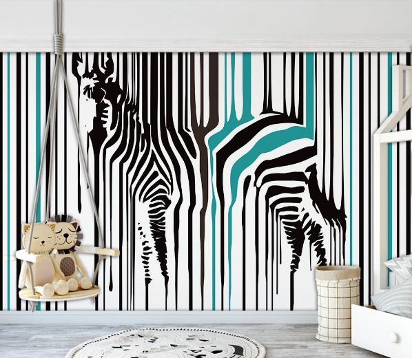 3D Zebra Stripes Wall Mural Wallpaper 1048- Jess Art Decoration