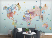 3D Hand Drawn World Map Wall Mural Wallpaper LQH 319- Jess Art Decoration