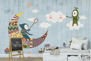3D Hand Drawn House Moon Monster Wall Mural Wallpaper LQH 366- Jess Art Decoration