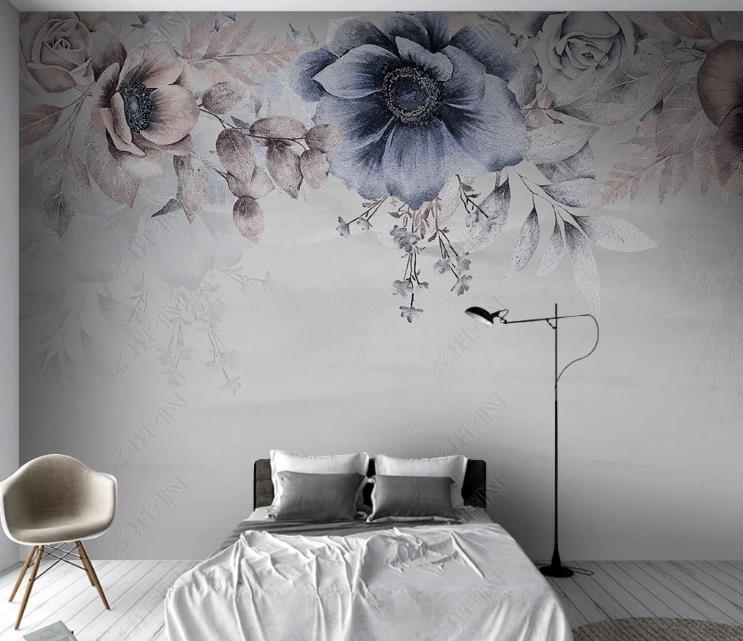 3D Northern Europe Hand-painted Floral Fresh Wall Mural Wallpaper SWW1437- Jess Art Decoration