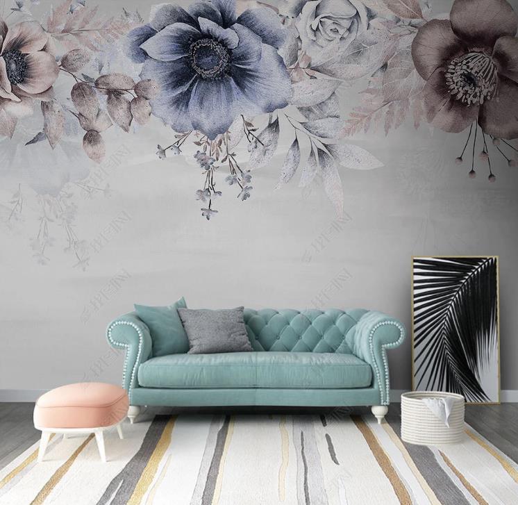 3D Northern Europe Hand-painted Floral Fresh Wall Mural Wallpaper SWW1437- Jess Art Decoration