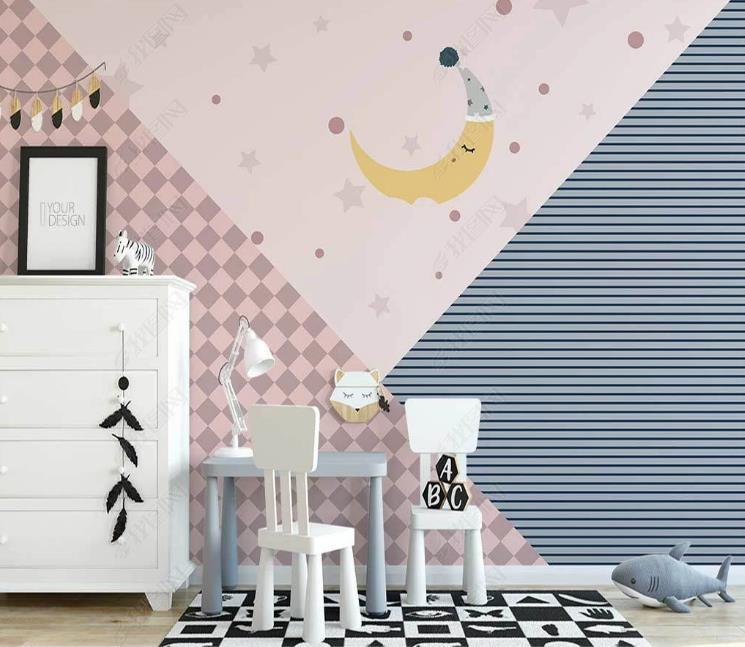 3D Northern Europe Hand-painted Geometry Moon Wall Mural Wallpaper SWW1471- Jess Art Decoration