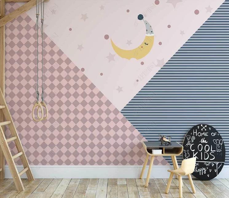 3D Northern Europe Hand-painted Geometry Moon Wall Mural Wallpaper SWW1471- Jess Art Decoration