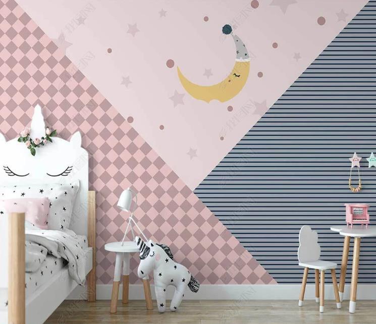 3D Northern Europe Hand-painted Geometry Moon Wall Mural Wallpaper SWW1471- Jess Art Decoration