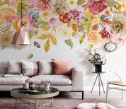 3D Northern Europe Hand-painted Pastoral Floral Fresh Wall Mural Wallpaper SWW1493- Jess Art Decoration