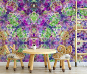 3D Vintage Simplicity Geometry Floral Pattern Purple Wall Mural Wallpaper SWW1521- Jess Art Decoration