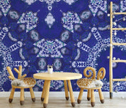 3D Vintage  Simplicity Geometry Floral Blue Pattern Wall Mural Wallpaper SWW1539- Jess Art Decoration