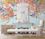 3D Northern Europe Hand-painted Pastoral Flower Retro Wall Mural Wallpaper SWW1553- Jess Art Decoration