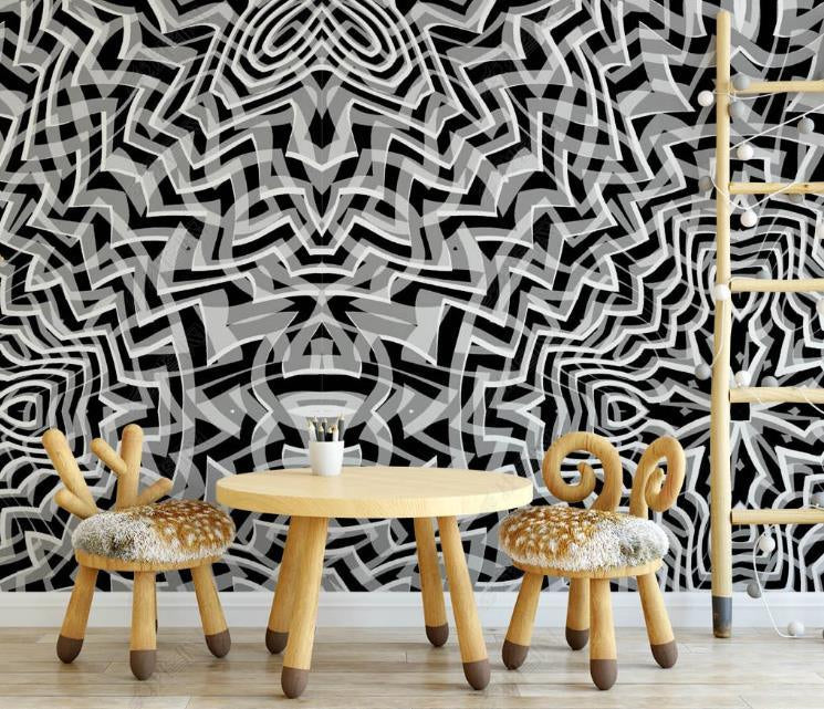 3D Vintage Simplicity Geometry Pattern Monochromatic Wall Mural Wallpaper SWW1569- Jess Art Decoration