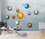 3D Northern Europe Hand-painted Cartoon Universe Planet Track Wall Mural Wallpaper SWW1590- Jess Art Decoration