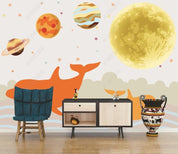 3D Northern Europe Hand-painted Fantasy Space Whale Wall Mural Wallpaper SWW1619- Jess Art Decoration