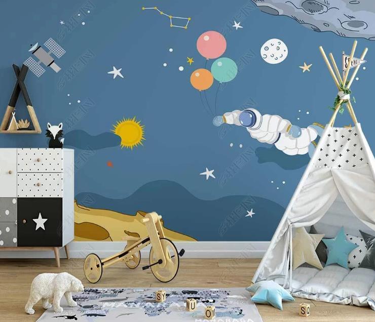 3D Northern Europe Hand-painted  Space Astronaut  Wall Mural Wallpaper SWW1638- Jess Art Decoration