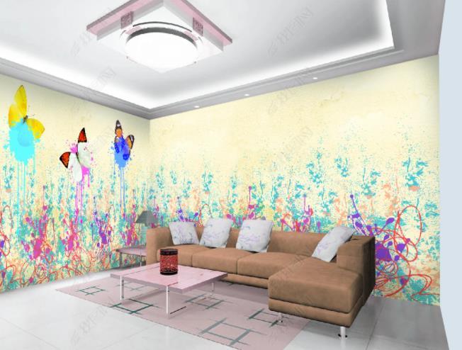 3D Hand-painted Butterfly Floral Color Wall Mural Wallpaper SWW2207- Jess Art Decoration