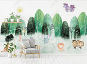 3D Northern Europe Hand-painted Forest Animal Wall Mural Wallpaper SWW2162- Jess Art Decoration