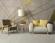 3D Northern Europe Modern Simplicity Geometry Golden Lines Wall Mural Wallpaper SWW2140- Jess Art Decoration