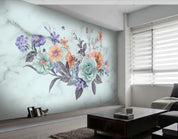 3D Northern Europe Hand-painted Floral  Marble Wall Mural Wallpaper SWW1929- Jess Art Decoration
