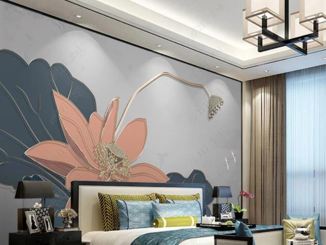 3D Watercolor Pink Lotus Dragonfly Wall Mural Wallpaper SWW2822- Jess Art Decoration