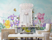 3D Hand-painted Pastoral Floral Butterfly Wall Mural Wallpaper SWW2787- Jess Art Decoration