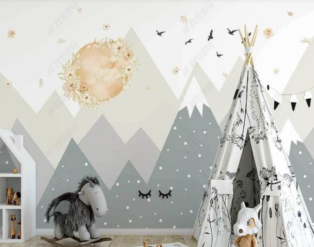 3D Northern Europe Hand-painted Mountain Bird Wall Mural Wallpaper SWW2599- Jess Art Decoration