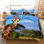 3D Blue Sky Giraffe Quilt Cover Set Bedding Set Pillowcases 119- Jess Art Decoration