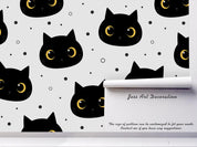 3D Black Cat Face Pattern Wall Mural Wallpaper 40- Jess Art Decoration