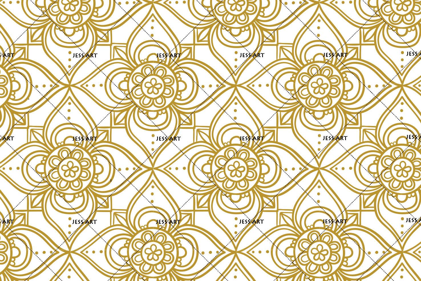 3D Gold Floral Pattern Wall Mural Wallpaper 44- Jess Art Decoration