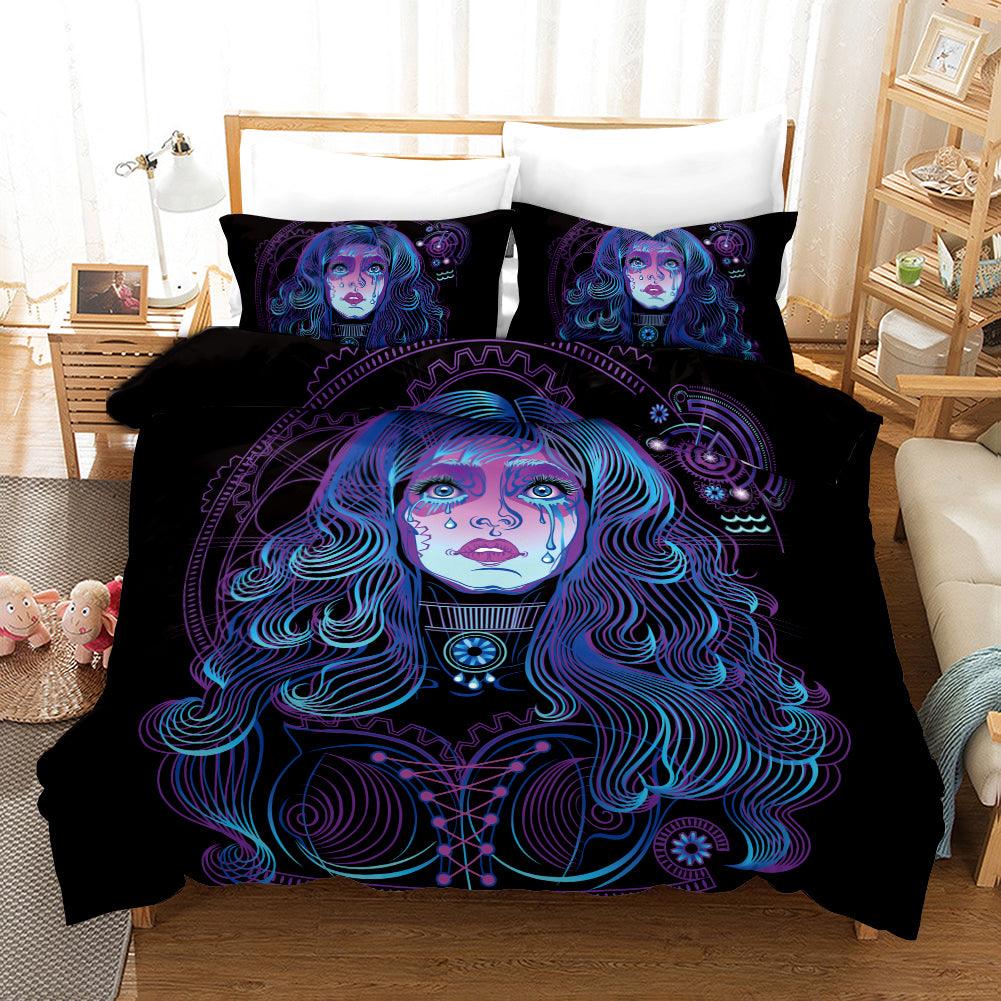 3D Virgo Dark Blue Quilt Cover Set Bedding Set Pillowcases 187- Jess Art Decoration