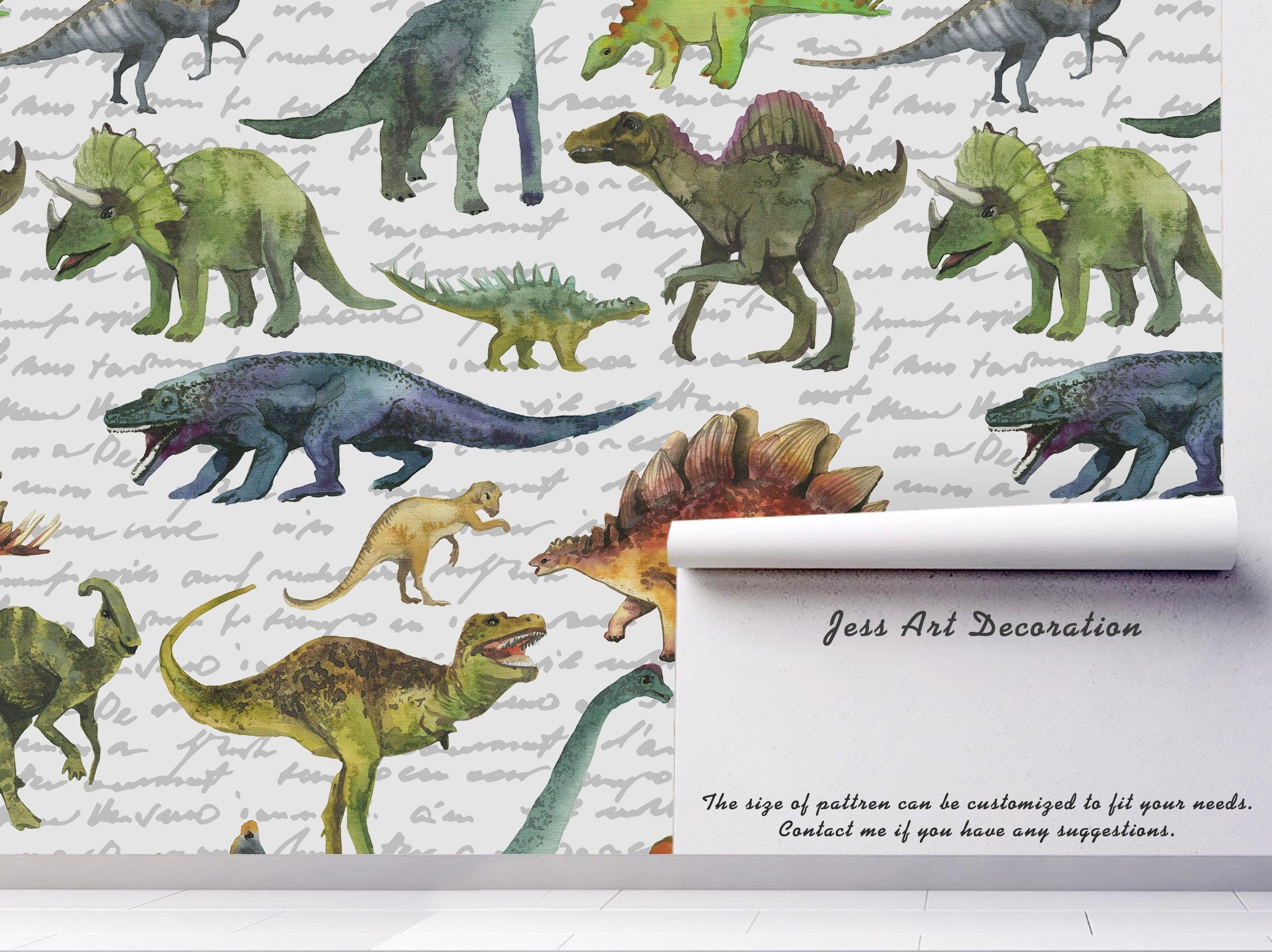 3D Cartoon Dinosaur Wall Mural Wallpaper 102- Jess Art Decoration